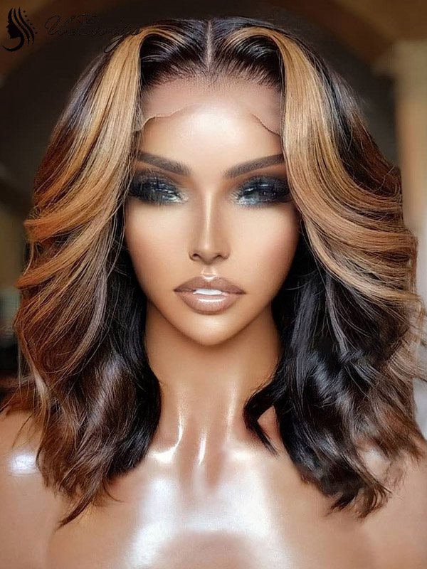 Brown blonde balayage hd shops lace front wig